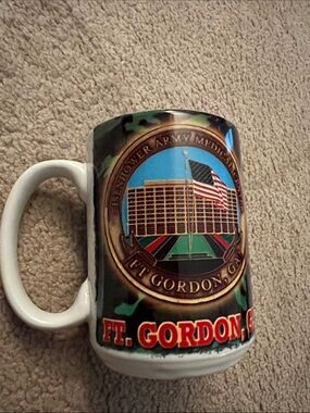 Ft. Gordon Camouflage Ceramic Mug - White Handle
